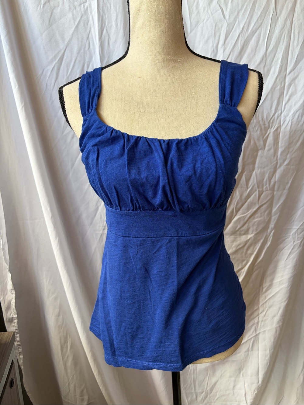 Ann Taylor Royal Blue Gathered Bust Tank